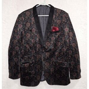 Studio Ferera Men's Brown Floral Sport Jacket Size 42R Blazer Coat